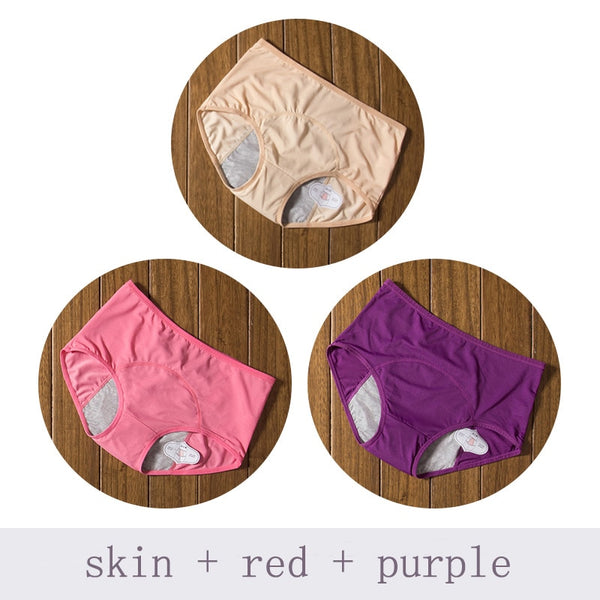 3pcs/Set Menstrual Panties Leak Proof Underwear Period Proof Briefs High Waist Fit*