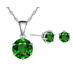 Jewelry Set 925 Sterling Silver Earrings, Pendant, & Necklace*