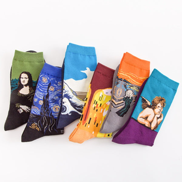 Fashionable Medium Tube Socks Oil Painting Series*