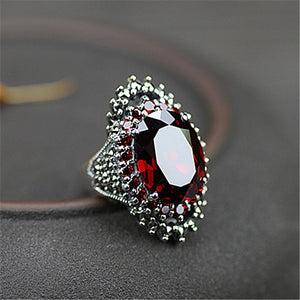 Silver Ring With Red Stone*