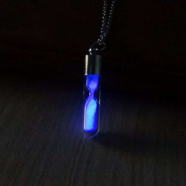 Glow In The Dark Hourglass Pendant Necklace*