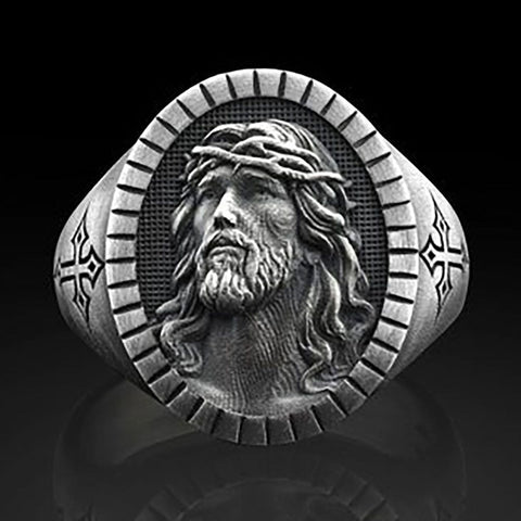 Vintage Silver Colored Jesus Christ Ring*