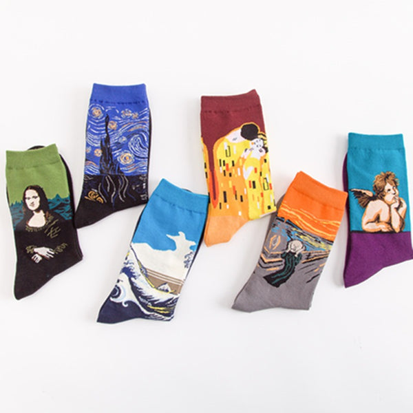 Fashionable Medium Tube Socks Oil Painting Series*