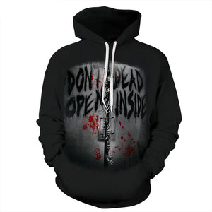 Halloween Letter Blood Handprint Hooded Hoodie*