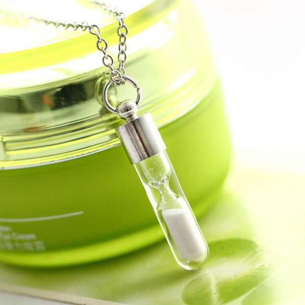 Glow In The Dark Hourglass Pendant Necklace*