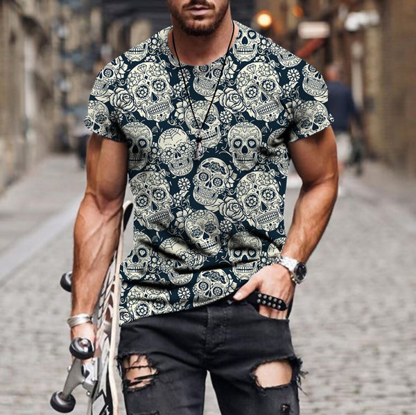 Short Sleeve 3D Skull T-Shirt*