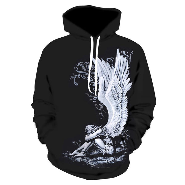 Broken Angel Print Hoodie*