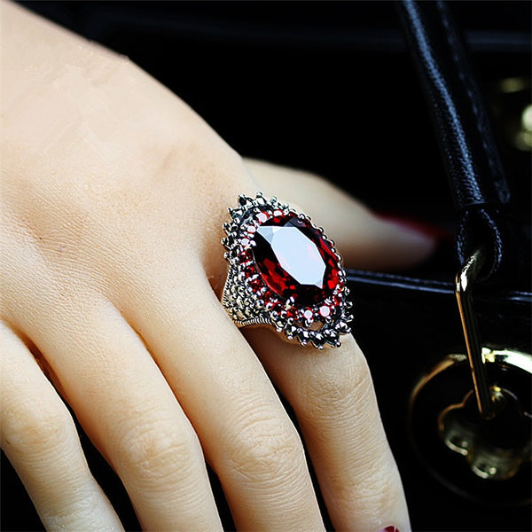 Silver Ring With Red Stone*