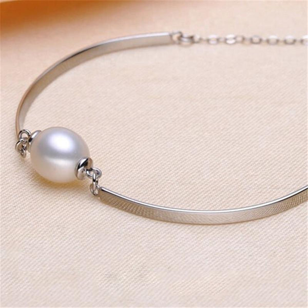 925 Sterling Silver Freshwater Pearl Charm Bracelet*