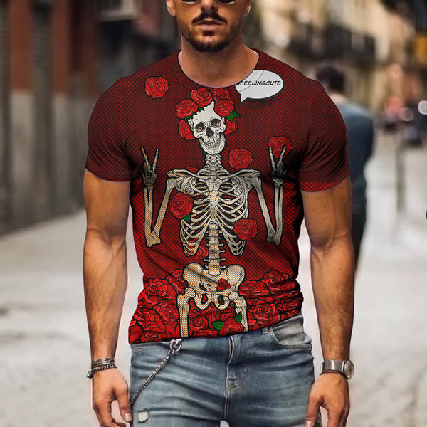 Short Sleeve 3D Skull T-Shirt*