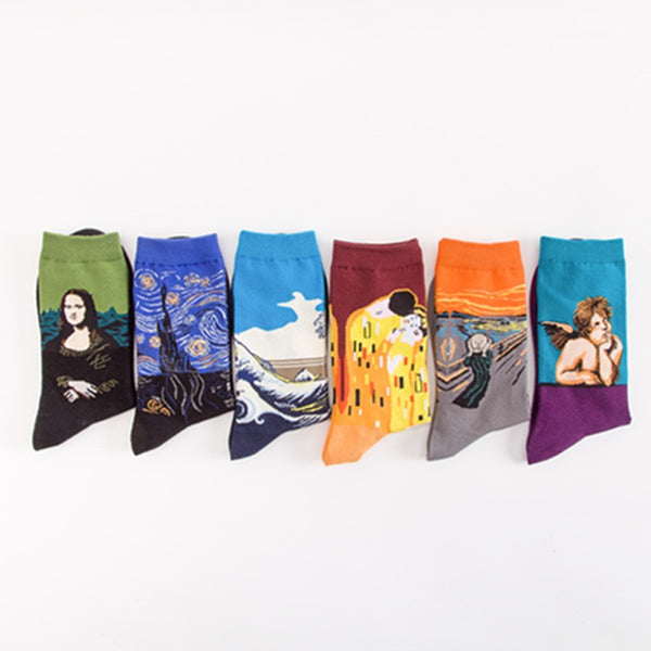 Fashionable Medium Tube Socks Oil Painting Series*