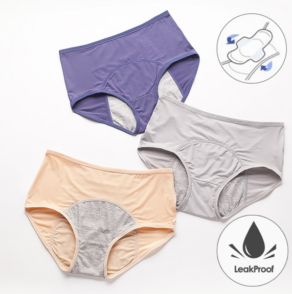 3pcs/Set Menstrual Panties Leak Proof Underwear Period Proof Briefs High Waist Fit*