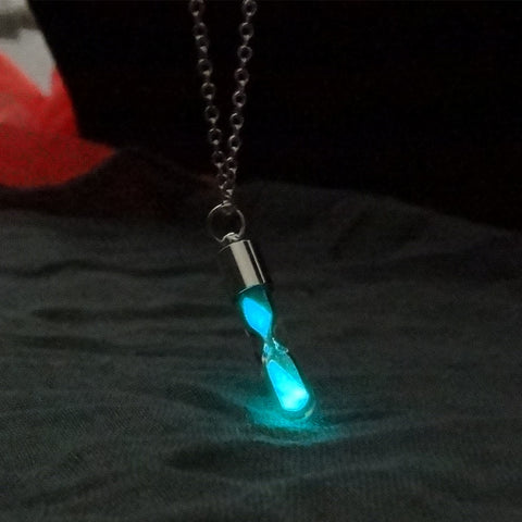 Glow In The Dark Hourglass Pendant Necklace*