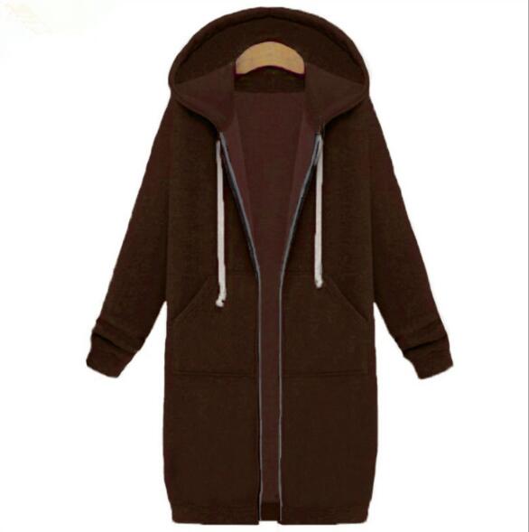 Casual Long Zipper Hooded Jacket*