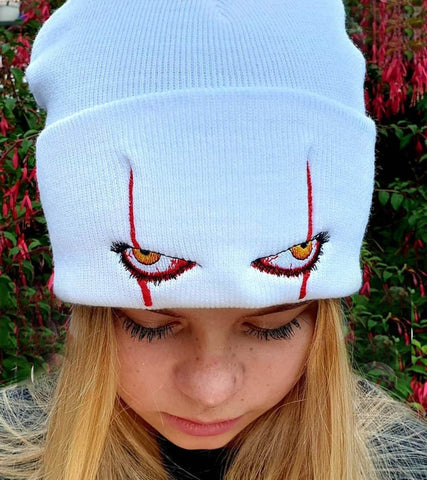 Embroidered Woolen Beanie Scary Clown*