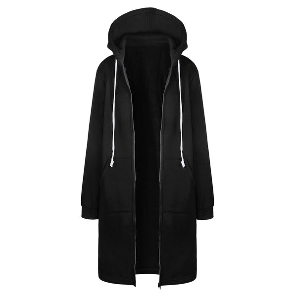 Casual Long Zipper Hooded Jacket*