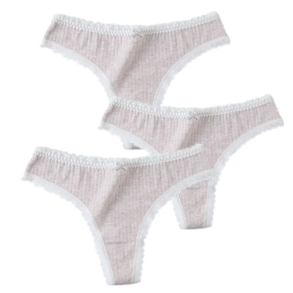 3 Pcs Panties G-String Underwear Fashion Thong Sexy Cotton Low Rise Panty*