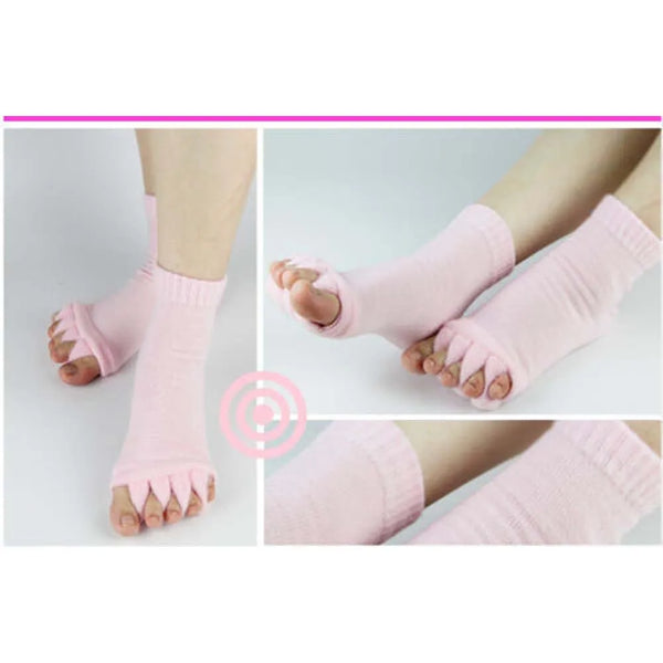 1 Pair Massage Open Five Toe Separator Socks For Pain Relief*