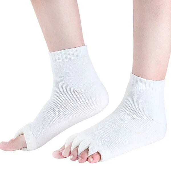 1 Pair Massage Open Five Toe Separator Socks For Pain Relief*