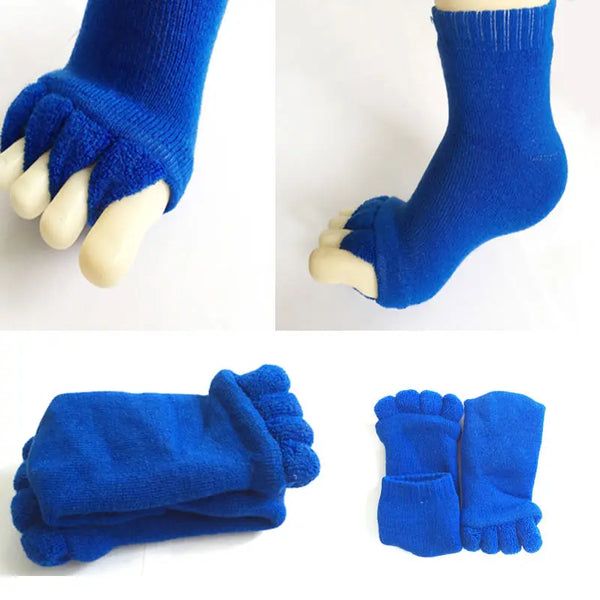 1 Pair Massage Open Five Toe Separator Socks For Pain Relief*