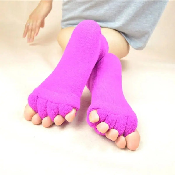 1 Pair Massage Open Five Toe Separator Socks For Pain Relief*