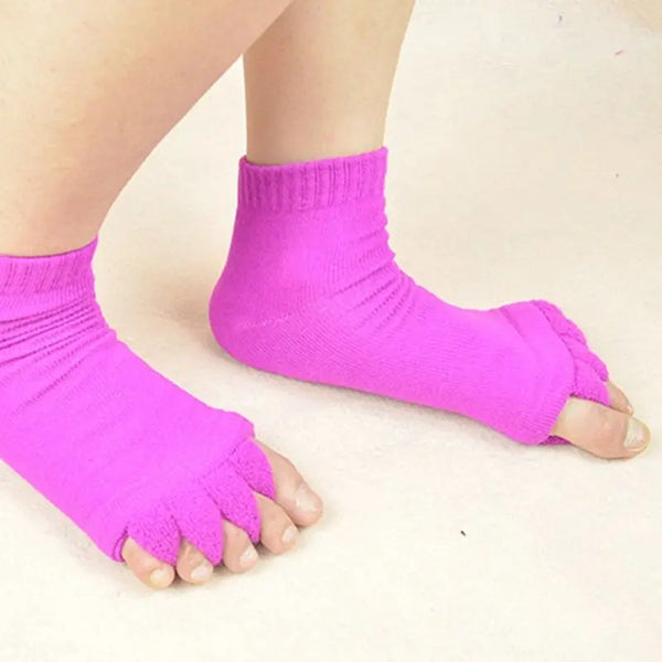 1 Pair Massage Open Five Toe Separator Socks For Pain Relief*