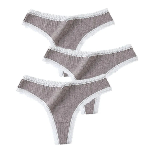 3 Pcs Panties G-String Underwear Fashion Thong Sexy Cotton Low Rise Panty*