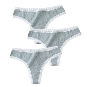 3 Pcs Panties G-String Underwear Fashion Thong Sexy Cotton Low Rise Panty*