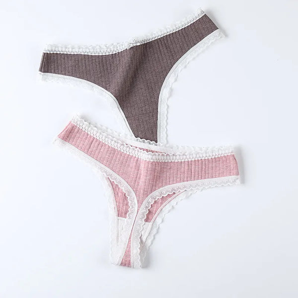 3 Pcs Panties G-String Underwear Fashion Thong Sexy Cotton Low Rise Panty*